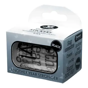 STUDIOLIGHT STUDIOLIGHT ESSENTIALS COLLECTION ANOTHER YEAR STRONGER BLACK STICKERS 5 METERS