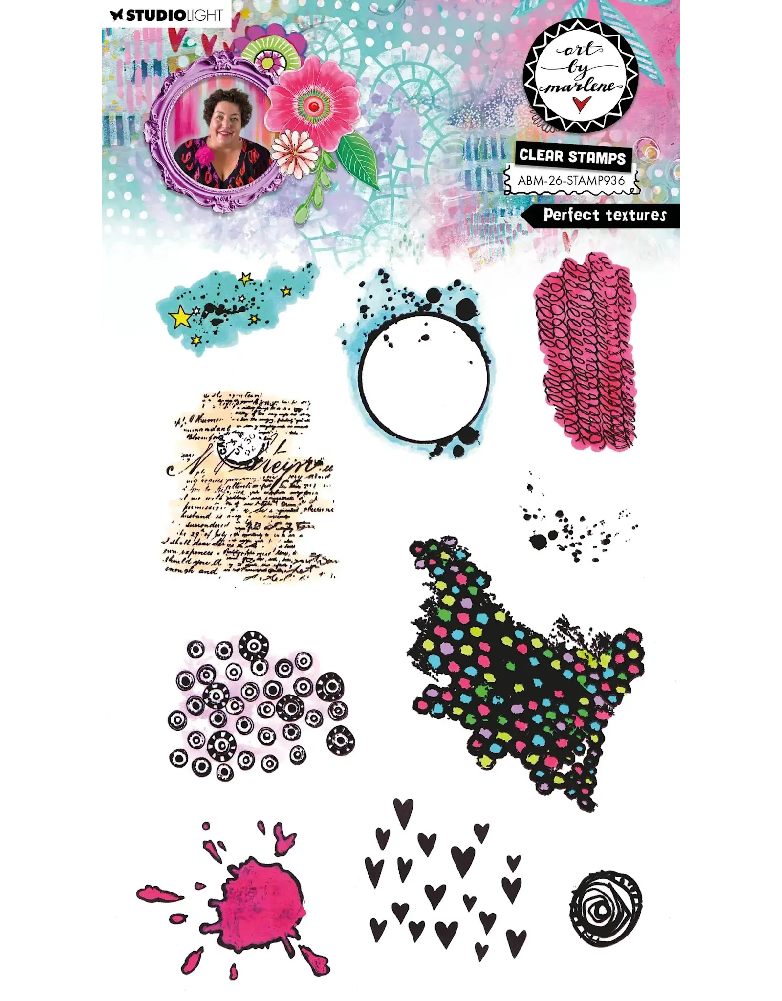 STUDIOLIGHT STUDIOLIGHT ART BY MARLENE PERFECT TEXTURES CLEAR STAMP SET