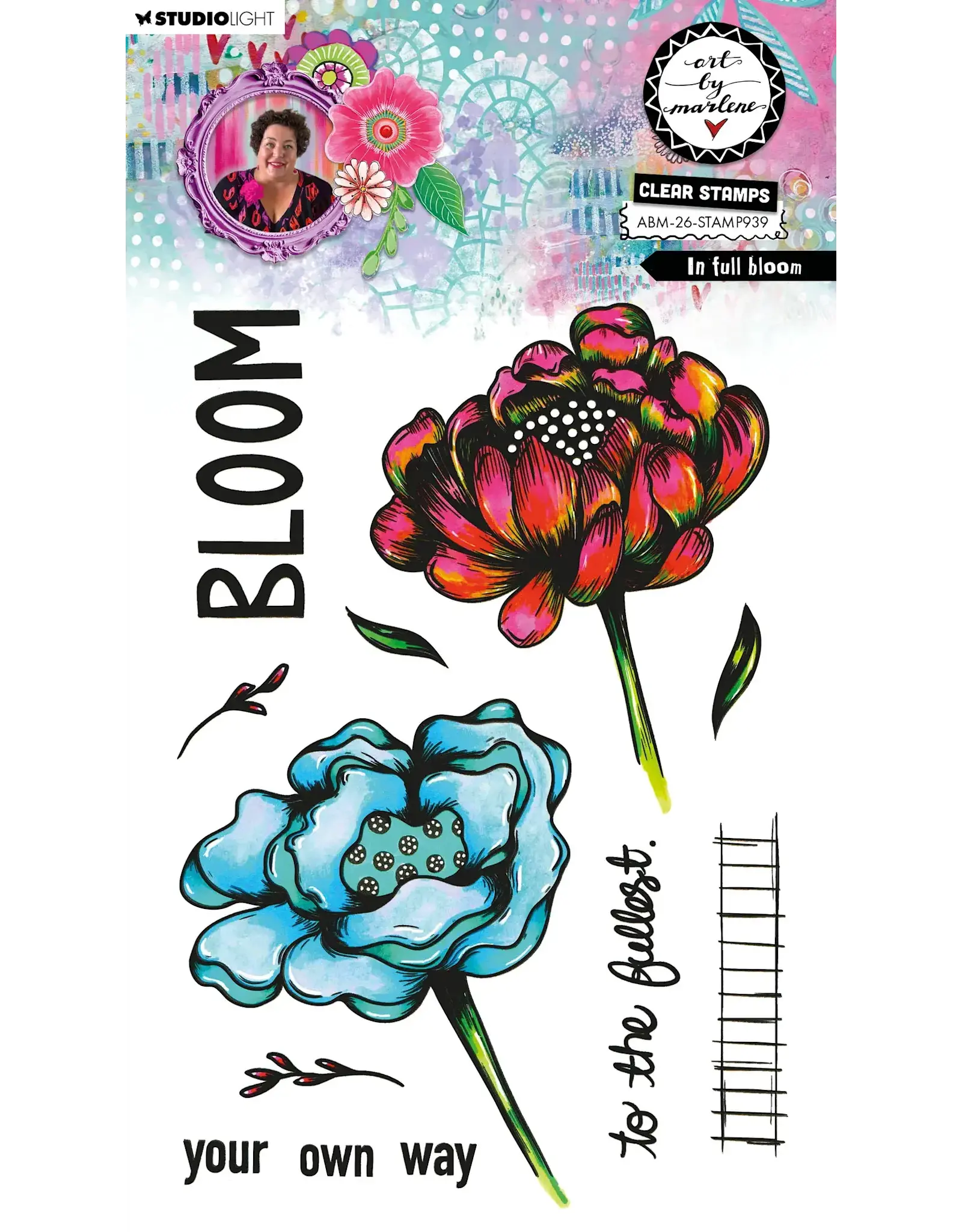STUDIOLIGHT STUDIOLIGHT ART BY MARLENE IN FULL BLOOM CLEAR STAMP SET