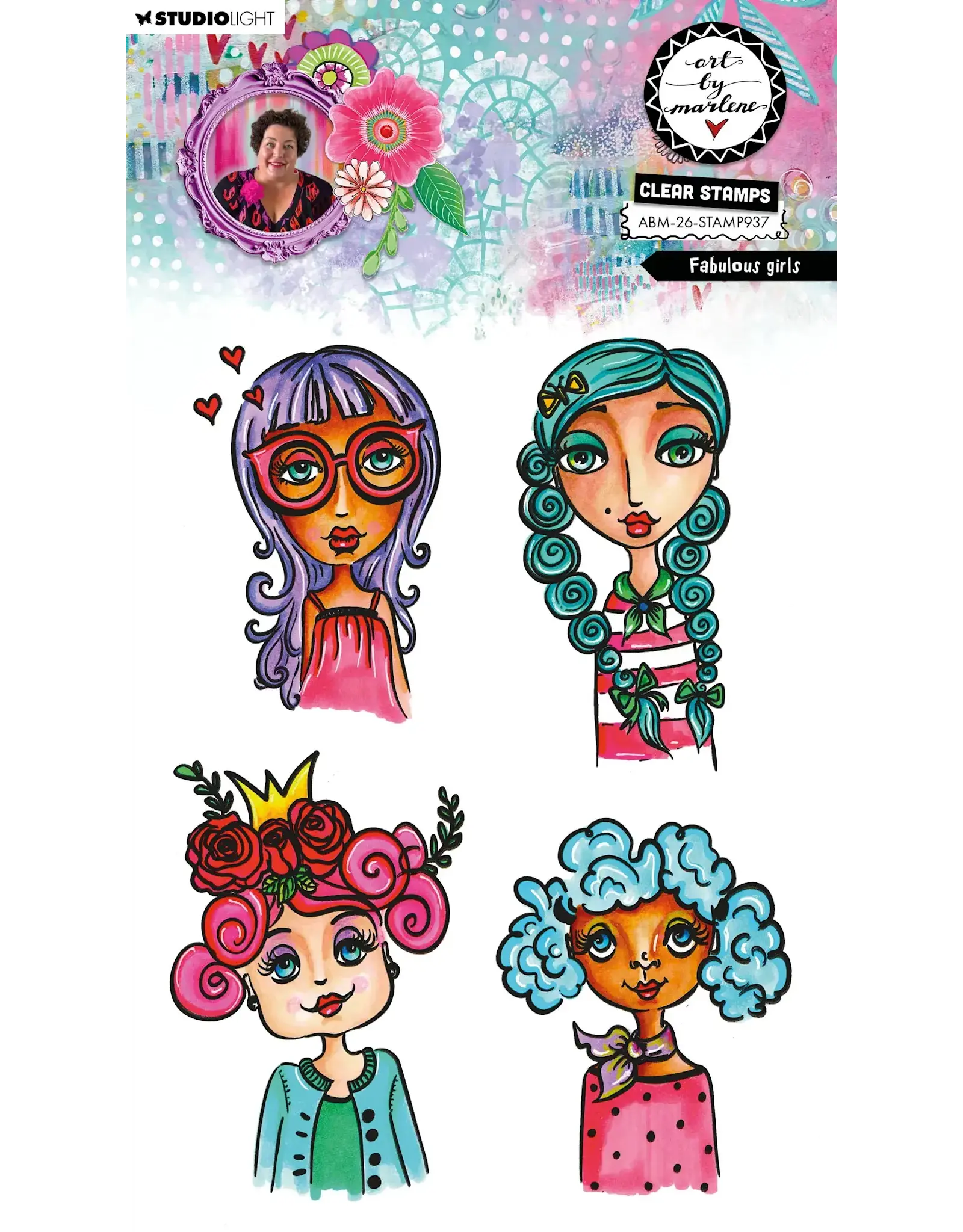 STUDIOLIGHT STUDIOLIGHT ART BY MARLENE FABULOUS GIRLS CLEAR STAMP SET