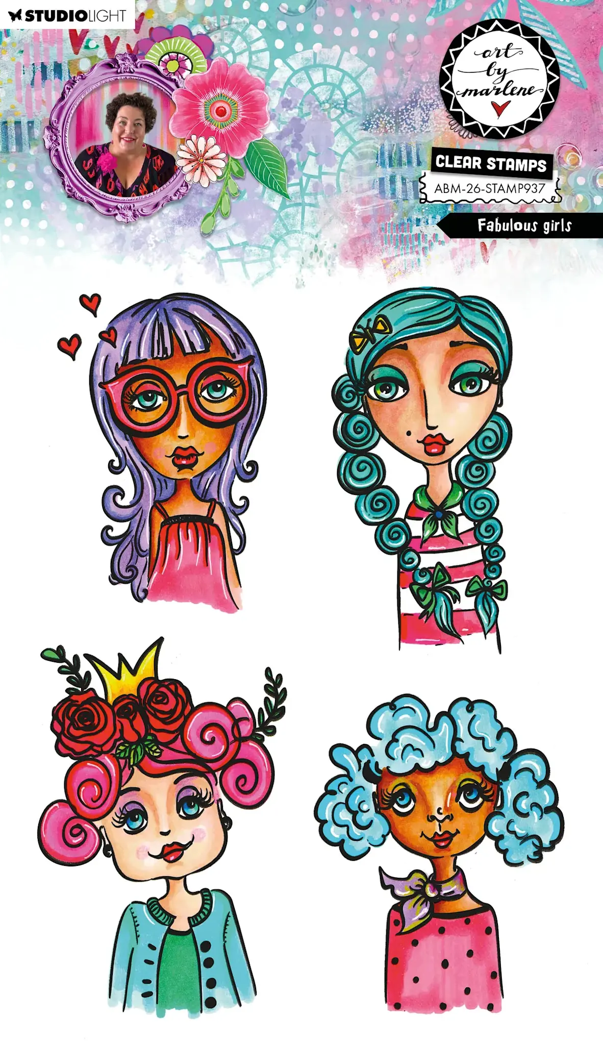 STUDIOLIGHT STUDIOLIGHT ART BY MARLENE FABULOUS GIRLS CLEAR STAMP SET