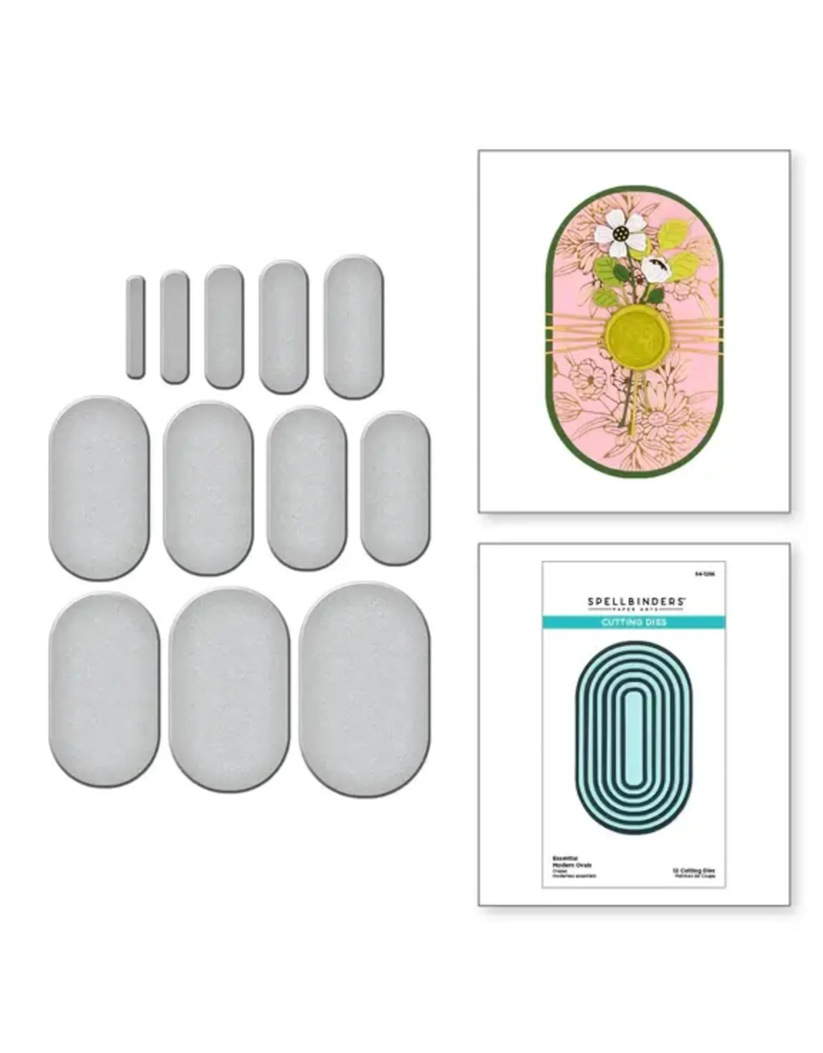 SPELLBINDERS SPELLBINDERS SUMMER COLLECTION ESSENTIAL MODERN OVALS ETCHED DIE SET