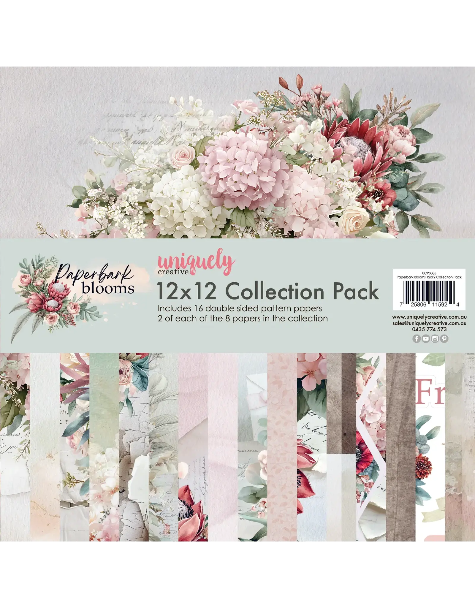 UNIQUELY CREATIVE UNIQUELY CREATIVE PAPERBARK BLOOMS 12x12 COLLECTION PACK