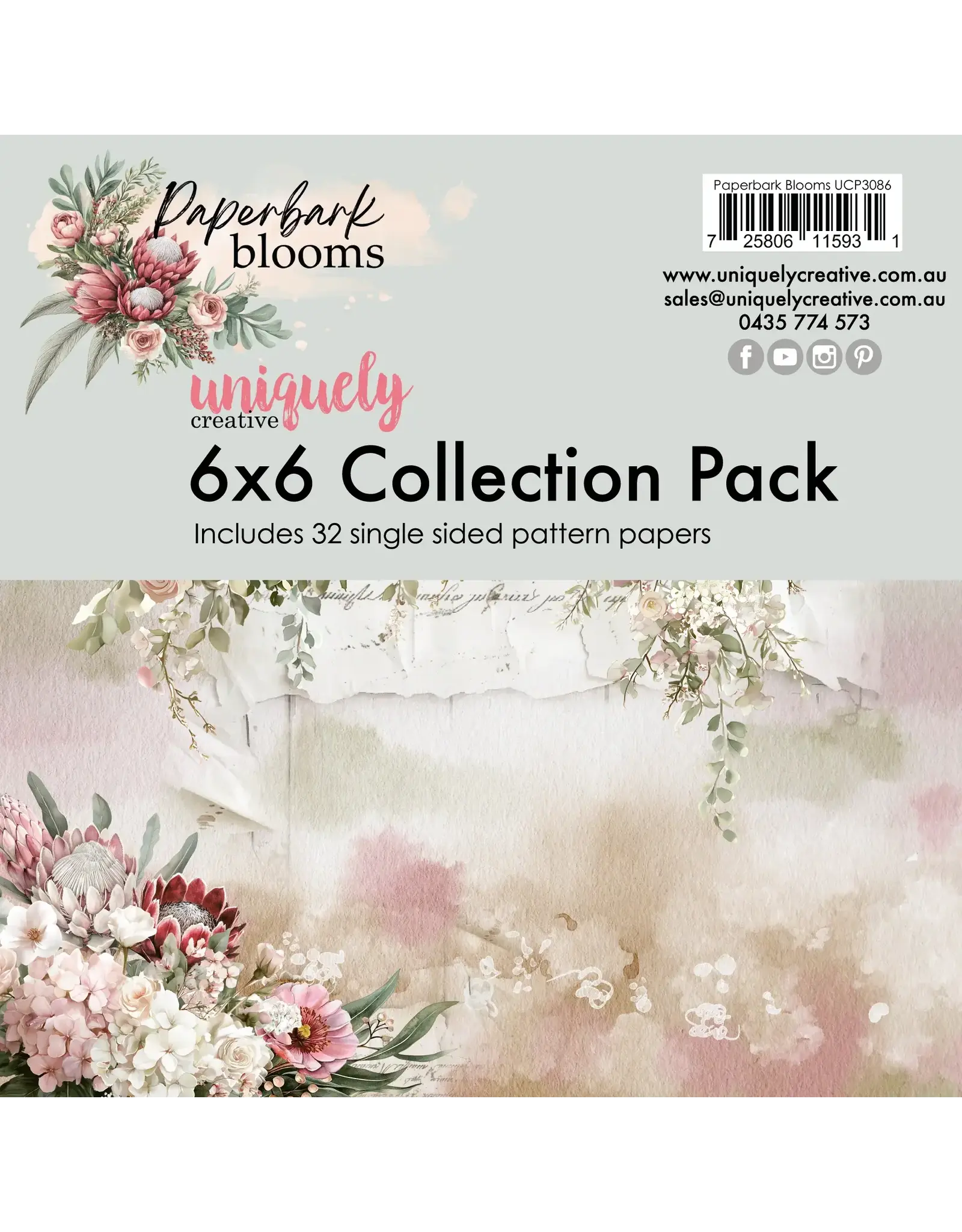 UNIQUELY CREATIVE UNIQUELY CREATIVE PAPERBARK BLOOMS 6x6 COLLECTION PACK