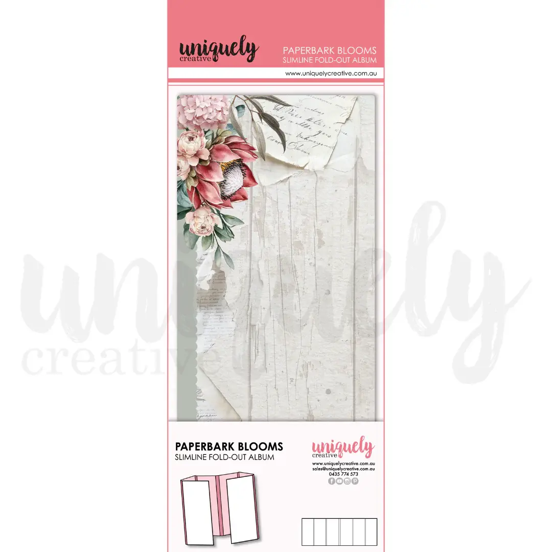 UNIQUELY CREATIVE UNIQUELY CREATIVE PAPERBARK BLOOMS SLIMLINE FOLD-OUT ALBUM