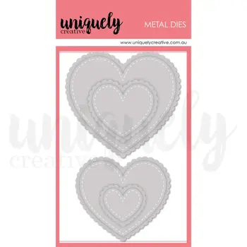 UNIQUELY CREATIVE UNIQUELY CREATIVE STITCHED NESTING & SCALLOPED HEARTS DIE SET