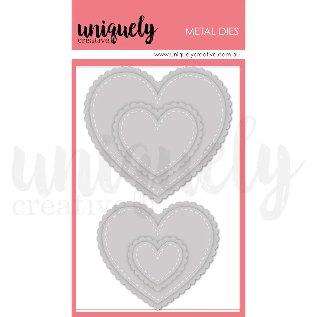UNIQUELY CREATIVE UNIQUELY CREATIVE STITCHED NESTING & SCALLOPED HEARTS DIE SET
