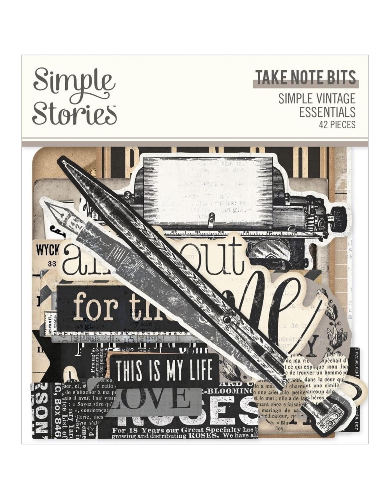 SIMPLE STORIES SIMPLE STORIES SIMPLE VINTAGE ESSENTIALS TAKE NOTE BITS 42/PK