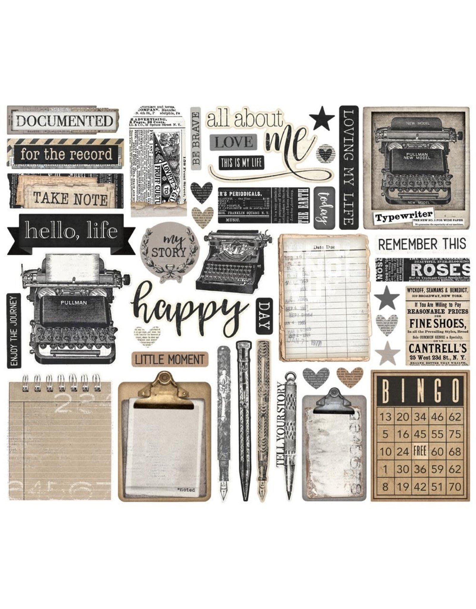 SIMPLE STORIES SIMPLE STORIES SIMPLE VINTAGE ESSENTIALS TAKE NOTE BITS 42/PK
