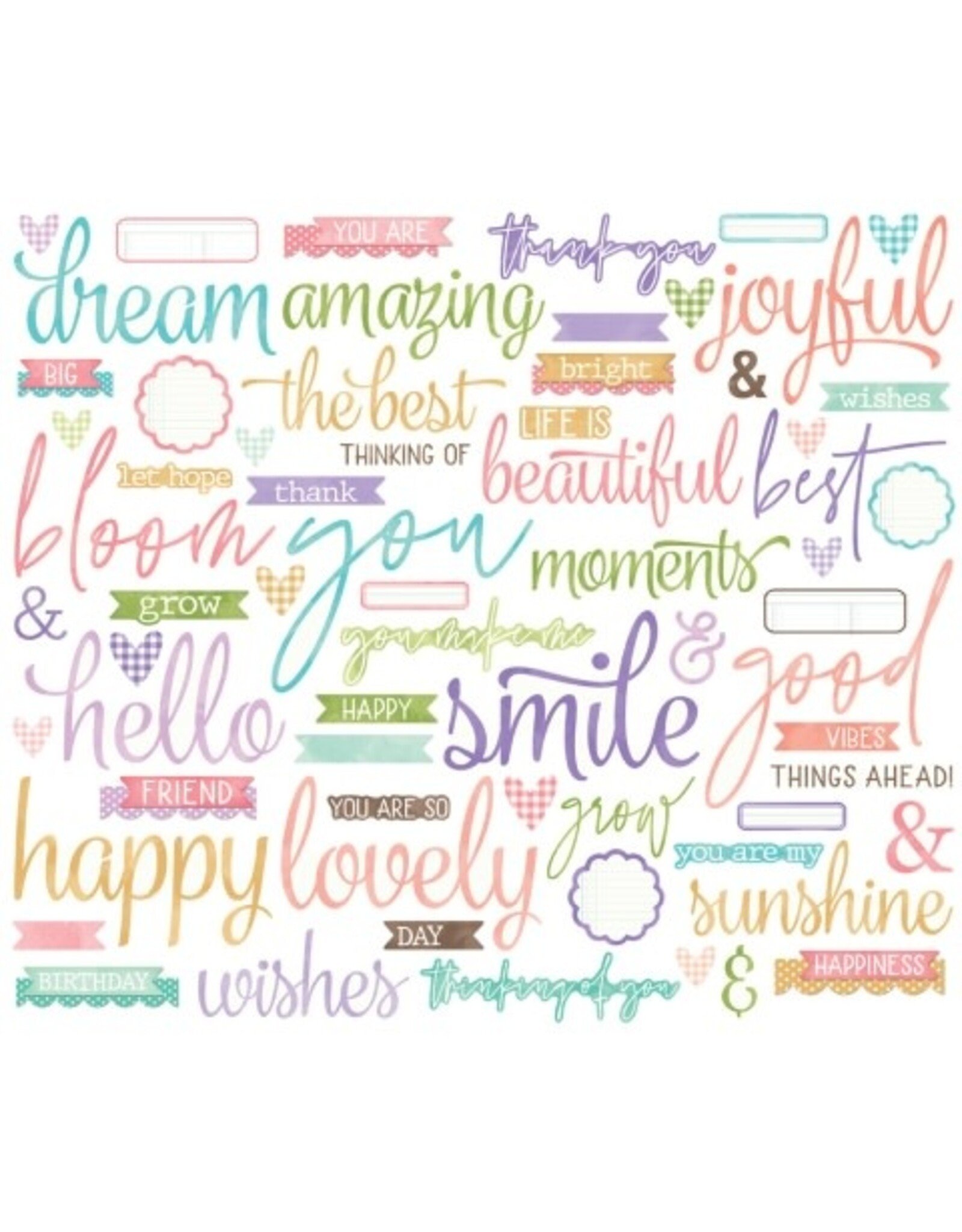 SIMPLE STORIES SIMPLE STORIES SIMPLE VINTAGE FLOWER SHOPPE SENTIMENTS BITS & PIECES 66/PK