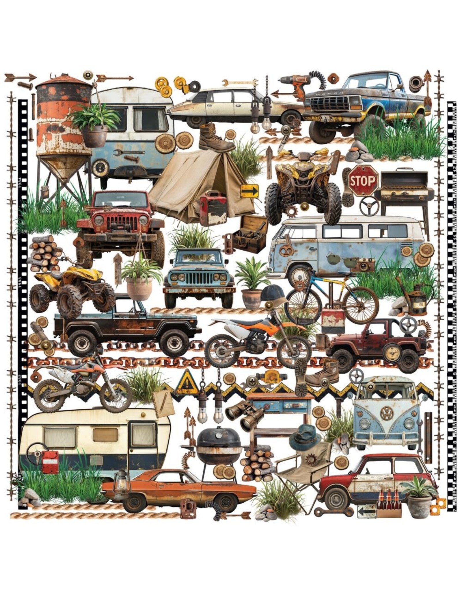 49 AND MARKET 49 AND MARKET RUST & REVS 2.0 6x12 LASER CUT ELEMENTS 177/PK