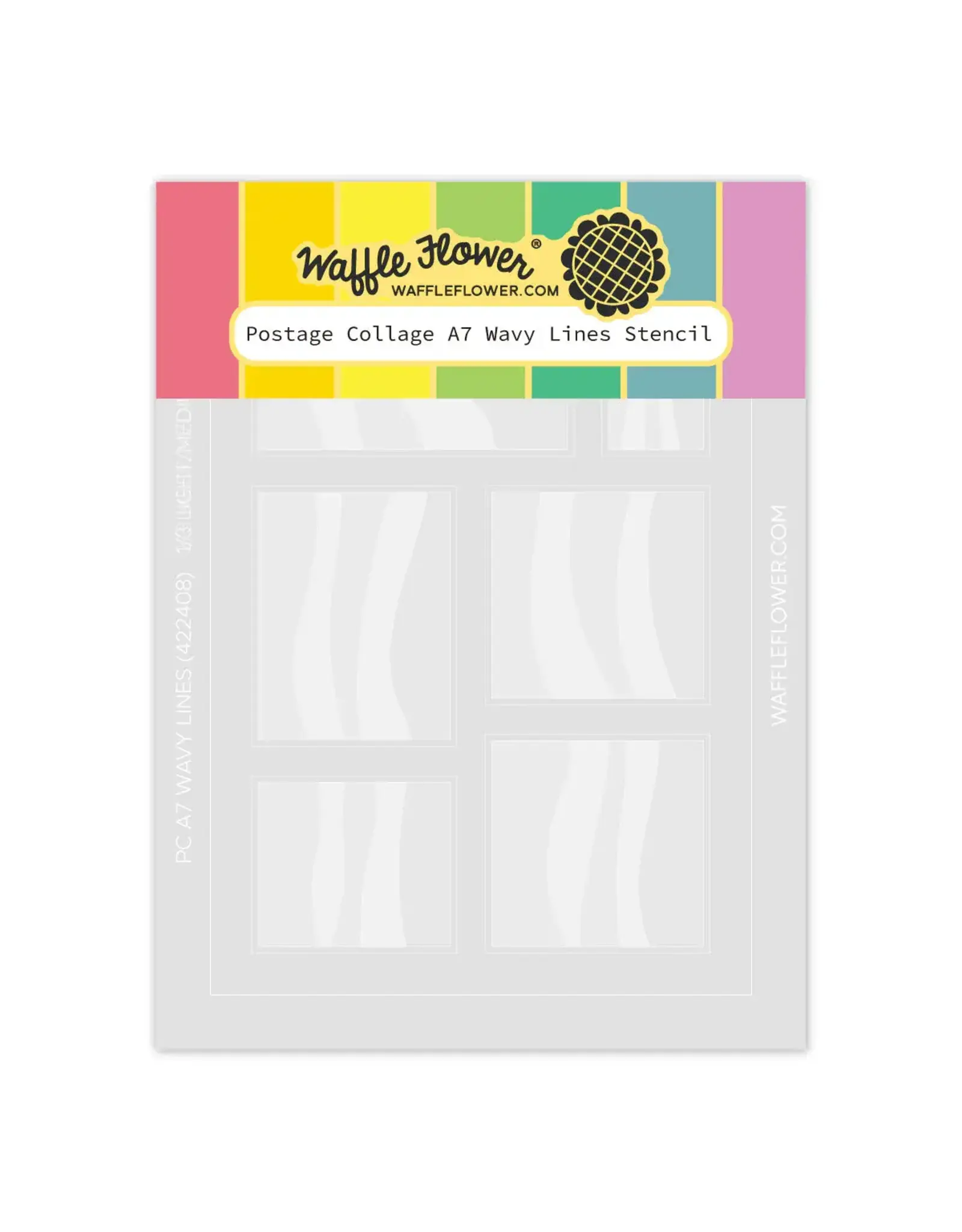 WAFFLE FLOWER WAFFLE FLOWER POSTAGE COLLAGE A7 WAVY LINES STENCIL SET