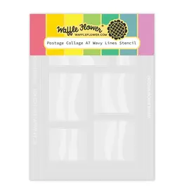 WAFFLE FLOWER WAFFLE FLOWER POSTAGE COLLAGE A7 WAVY LINES STENCIL SET