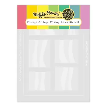 WAFFLE FLOWER WAFFLE FLOWER POSTAGE COLLAGE A7 WAVY LINES STENCIL SET