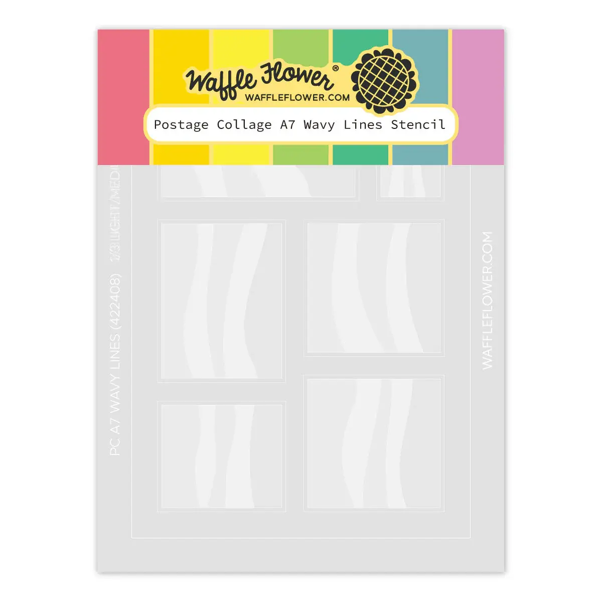 WAFFLE FLOWER WAFFLE FLOWER POSTAGE COLLAGE A7 WAVY LINES STENCIL SET