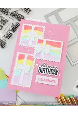 WAFFLE FLOWER WAFFLE FLOWER POSTAGE COLLAGE A7 WAVY LINES STENCIL SET