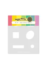 WAFFLE FLOWER WAFFLE FLOWER POSTAGE COLLAGE A7 INNER BLOCKS STENCIL SET