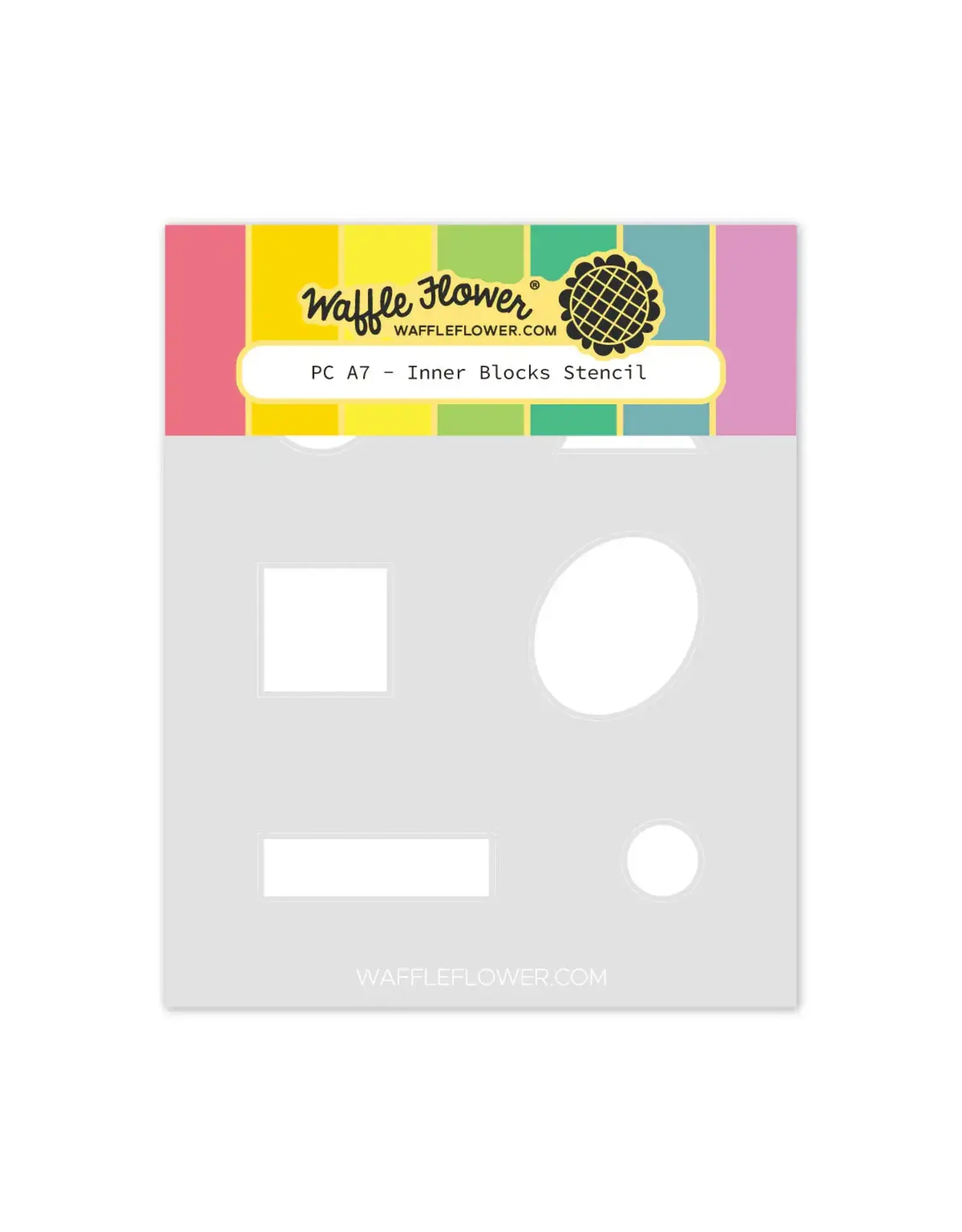 WAFFLE FLOWER WAFFLE FLOWER POSTAGE COLLAGE A7 INNER BLOCKS STENCIL SET