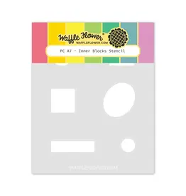 WAFFLE FLOWER WAFFLE FLOWER POSTAGE COLLAGE A7 INNER BLOCKS STENCIL SET