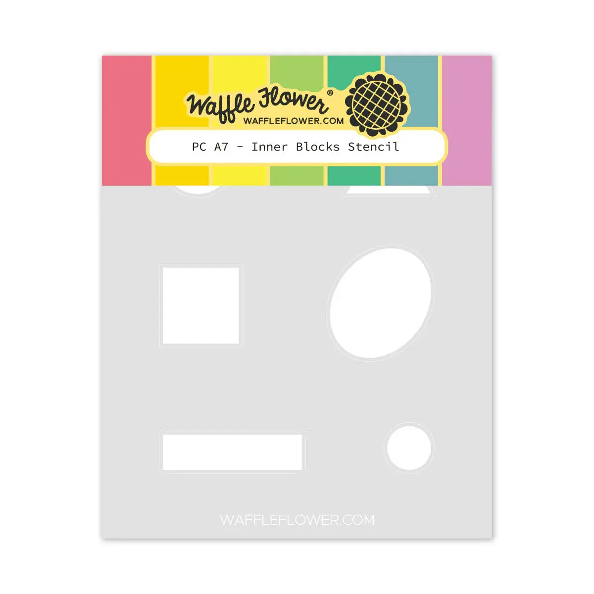 WAFFLE FLOWER WAFFLE FLOWER POSTAGE COLLAGE A7 INNER BLOCKS STENCIL SET