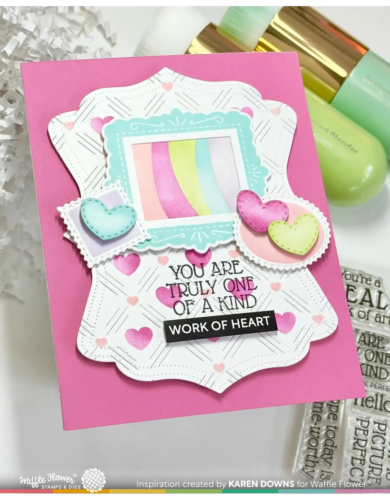 WAFFLE FLOWER WAFFLE FLOWER POSTAGE COLLAGE INNER BLOCKS STENCIL