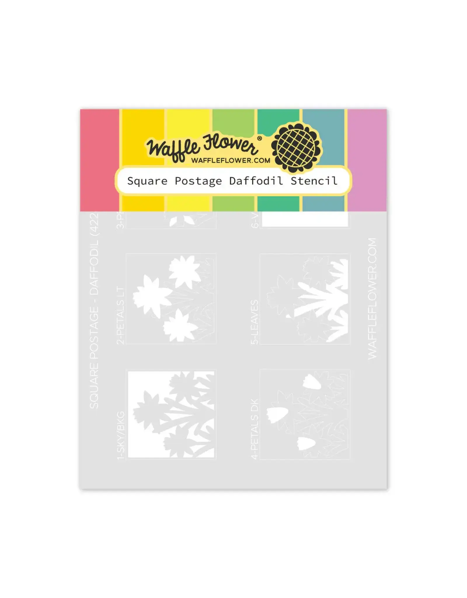 WAFFLE FLOWER WAFFLE FLOWER SQUARE POSTAGE DAFFODIL STENCIL