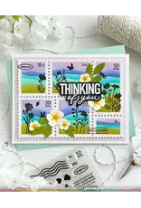 WAFFLE FLOWER WAFFLE FLOWER POSTAGE COLLAGE WAVY LINES STENCIL SET