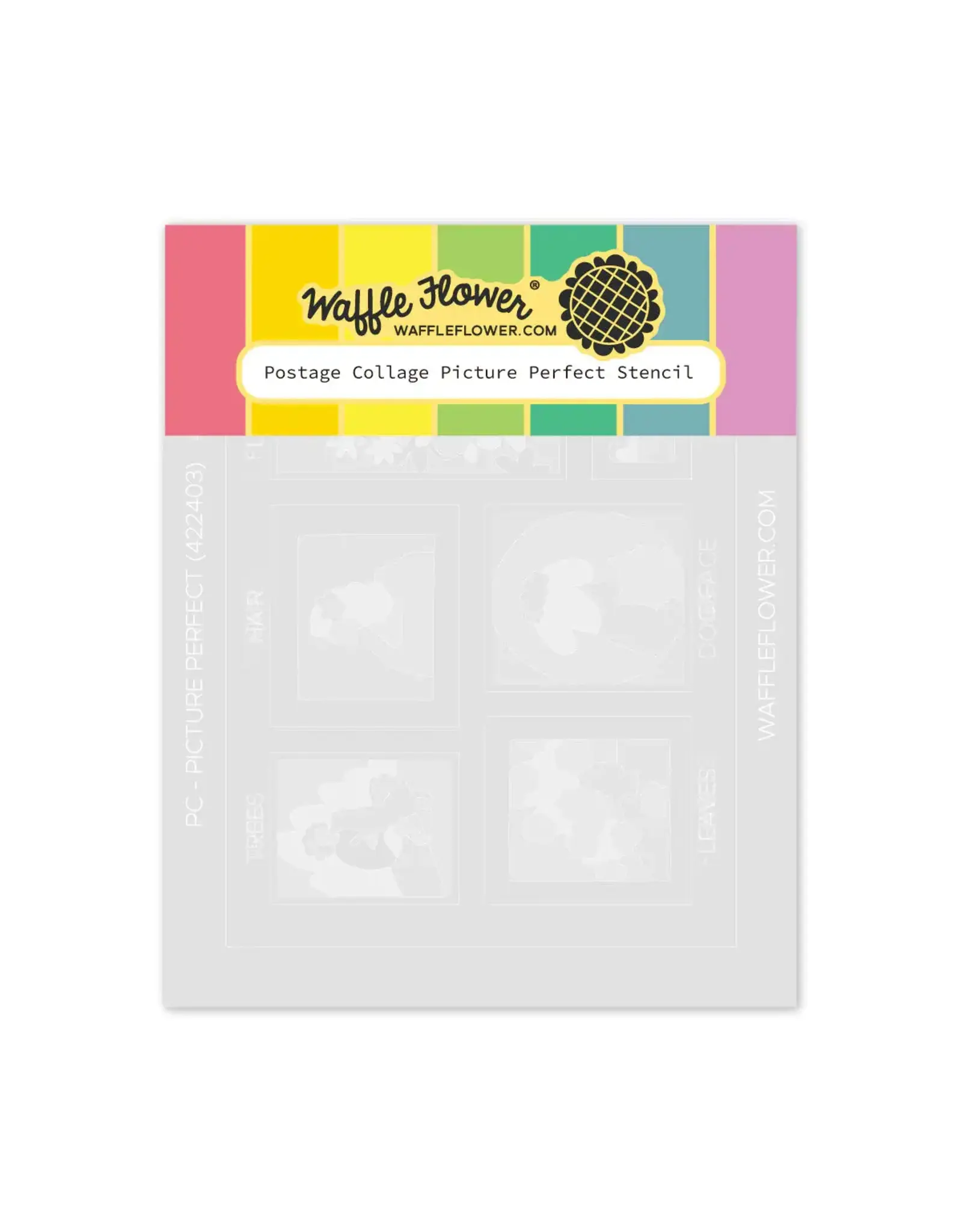 WAFFLE FLOWER WAFFLE FLOWER POSTAGE COLLAGE PICTURE PERFECT STENCIL SET