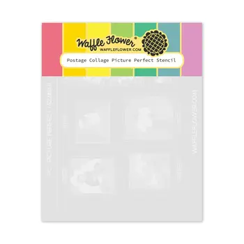 WAFFLE FLOWER WAFFLE FLOWER POSTAGE COLLAGE PICTURE PERFECT STENCIL SET