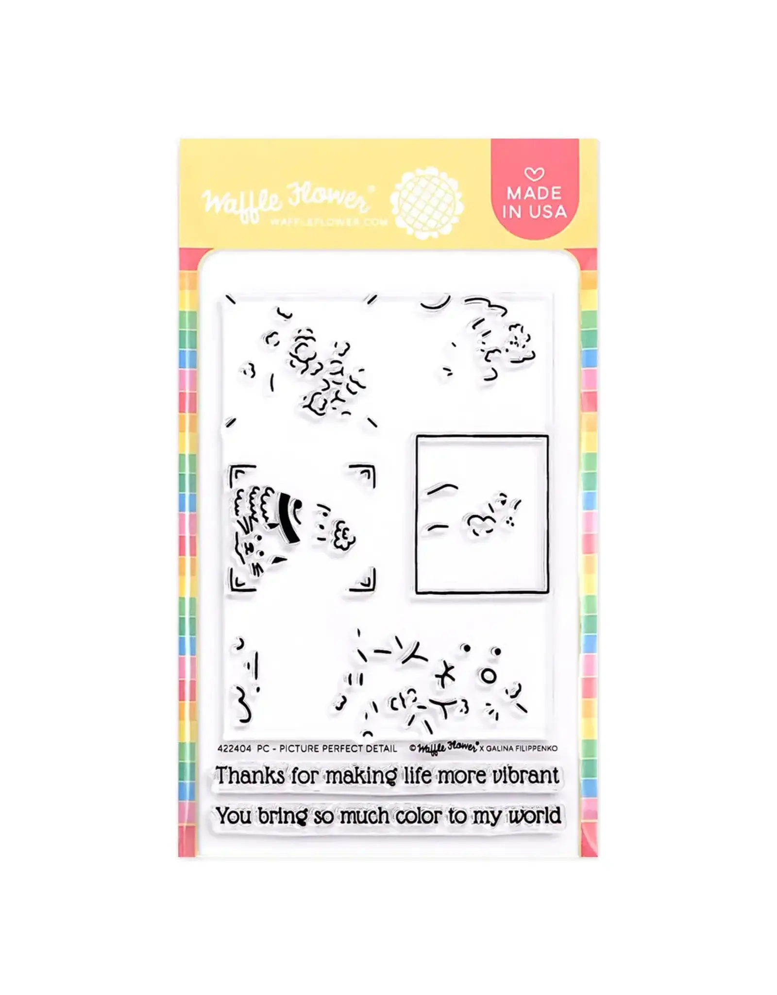 WAFFLE FLOWER WAFFLE FLOWER POSTAGE COLLAGE PICTURE PERFECT DETAIL CLEAR STAMP SET
