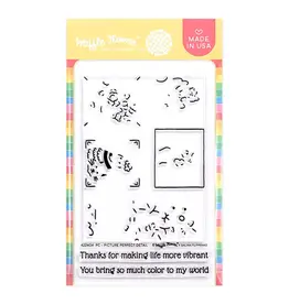 WAFFLE FLOWER WAFFLE FLOWER POSTAGE COLLAGE PICTURE PERFECT DETAIL CLEAR STAMP SET