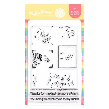 WAFFLE FLOWER WAFFLE FLOWER POSTAGE COLLAGE PICTURE PERFECT DETAIL CLEAR STAMP SET