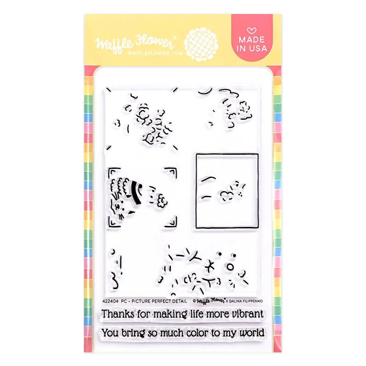 WAFFLE FLOWER WAFFLE FLOWER POSTAGE COLLAGE PICTURE PERFECT DETAIL CLEAR STAMP SET