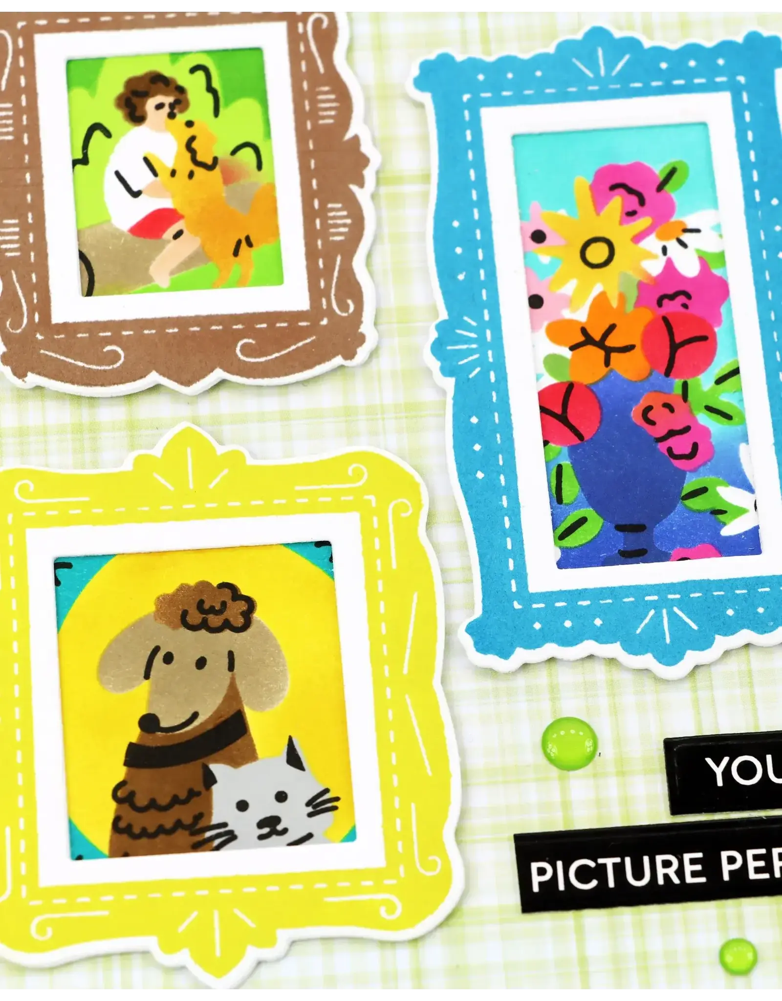 WAFFLE FLOWER WAFFLE FLOWER POSTAGE COLLAGE PICTURE PERFECT DETAIL CLEAR STAMP SET