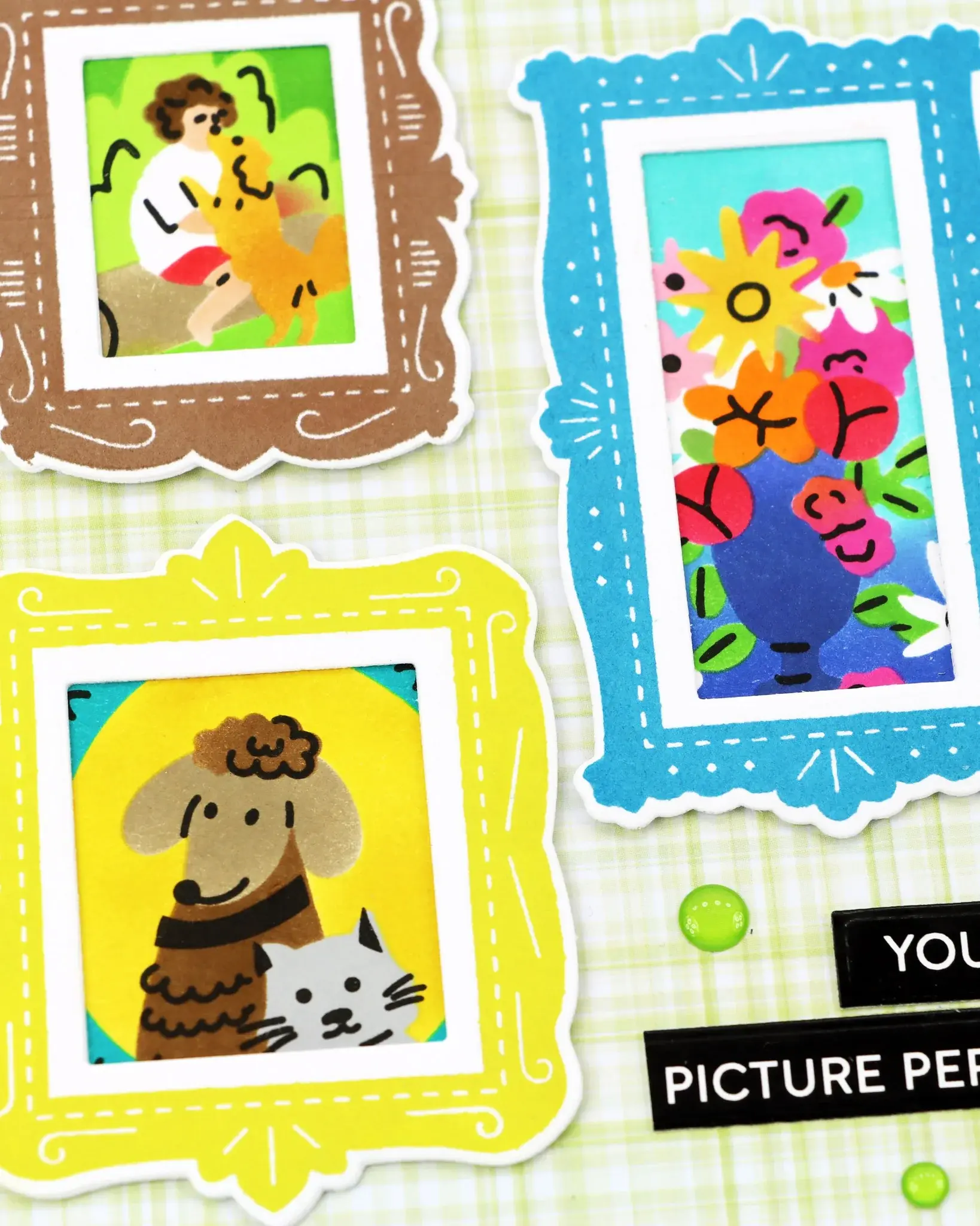 WAFFLE FLOWER WAFFLE FLOWER POSTAGE COLLAGE PICTURE PERFECT DETAIL CLEAR STAMP SET