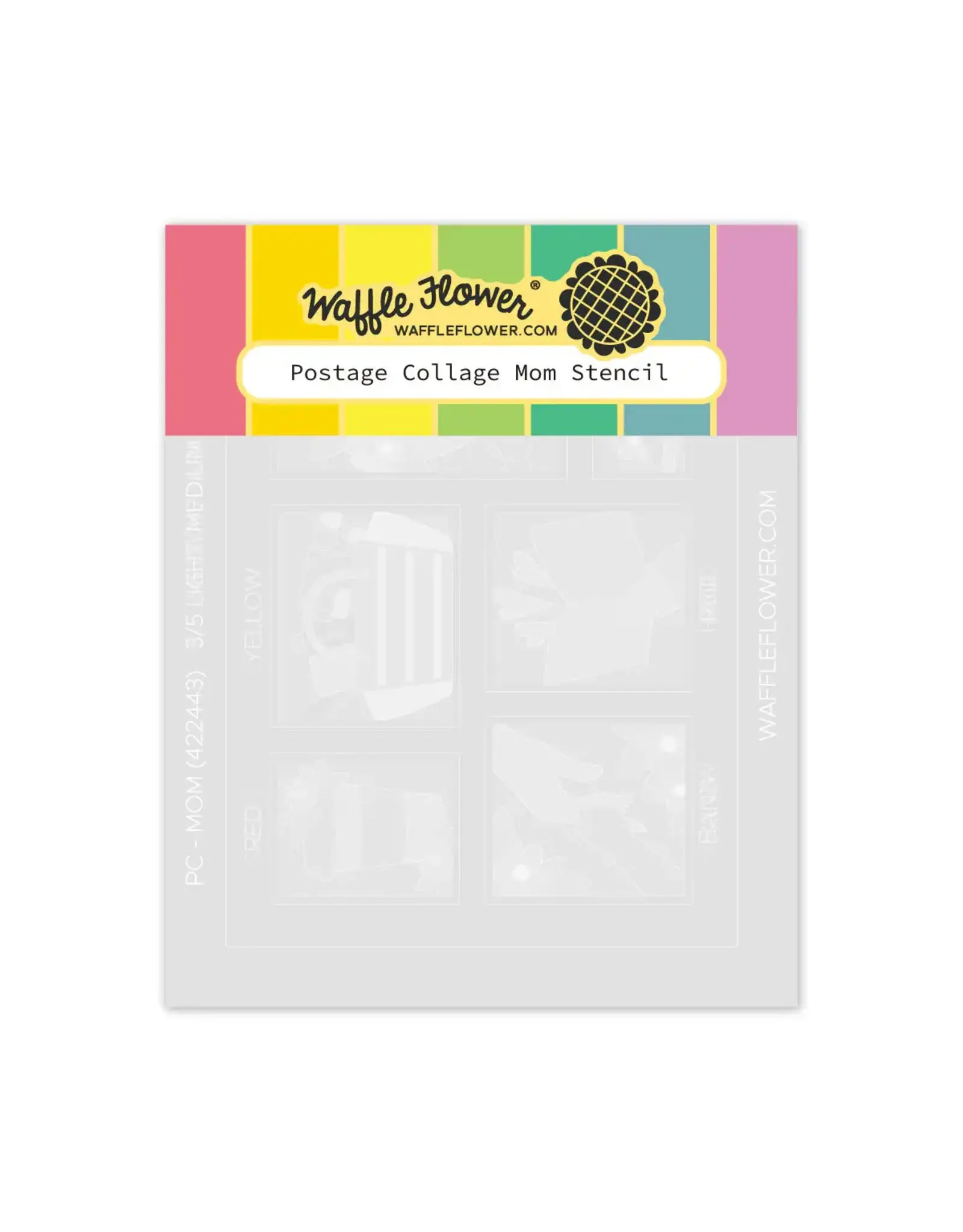 WAFFLE FLOWER WAFFLE FLOWER POSTAGE COLLAGE MOM STENCIL SET