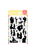 WAFFLE FLOWER WAFFLE FLOWER POSTAGE COLLAGE MOM SILHOUETTES CLEAR STAMP SET