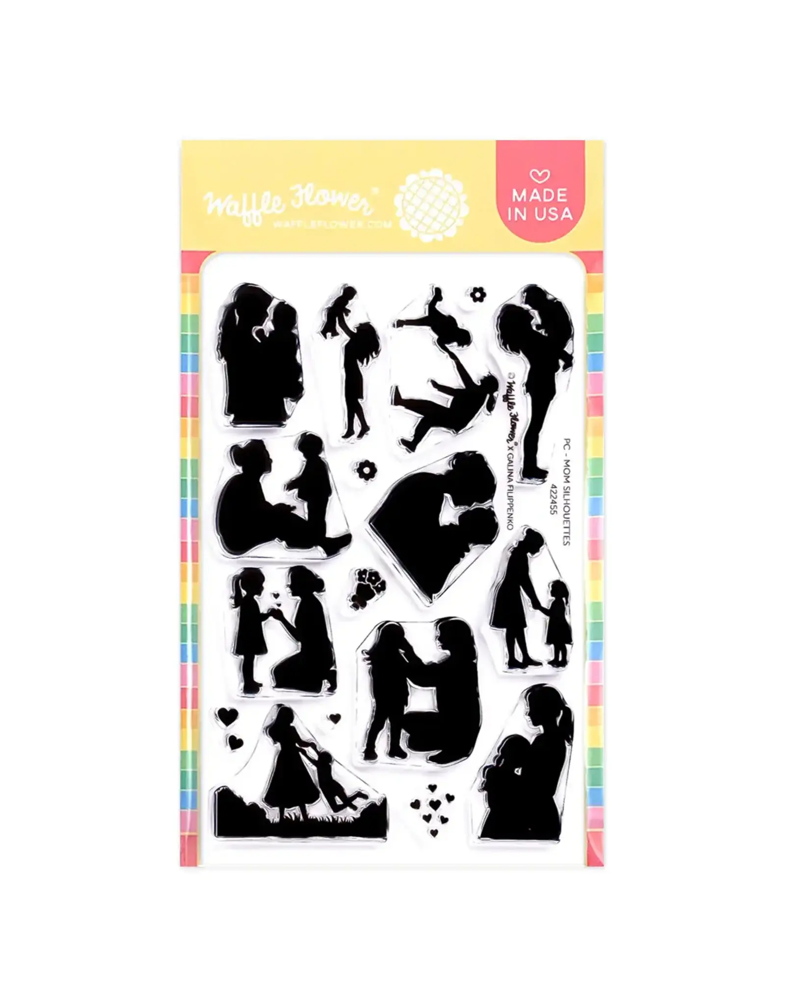 WAFFLE FLOWER WAFFLE FLOWER POSTAGE COLLAGE MOM SILHOUETTES CLEAR STAMP SET