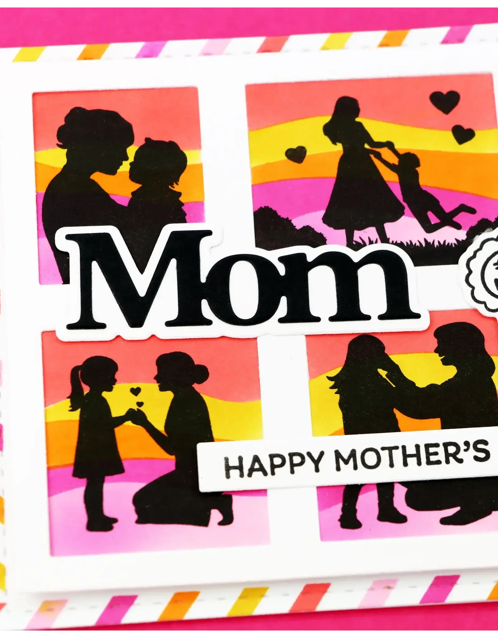 WAFFLE FLOWER WAFFLE FLOWER POSTAGE COLLAGE MOM SILHOUETTES CLEAR STAMP SET