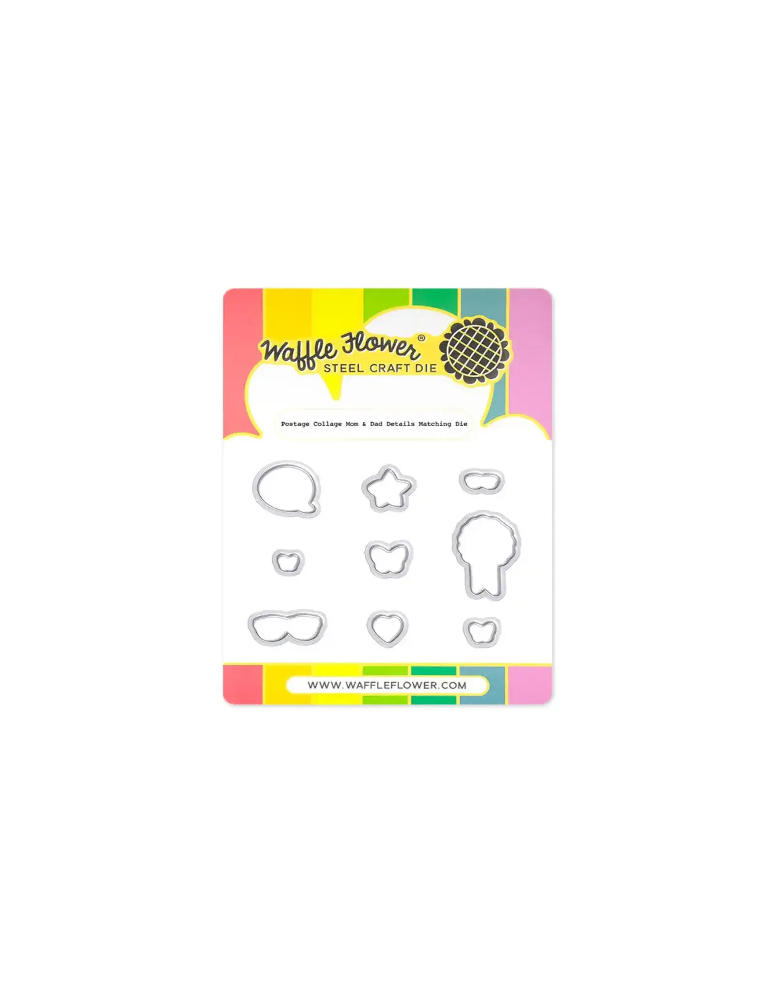 WAFFLE FLOWER WAFFLE FLOWER POSTAGE COLLAGE MOM & DAD DETAILS MATCHING DIE SET