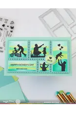 WAFFLE FLOWER WAFFLE FLOWER POSTAGE COLLAGE DAD SILHOUETTES CLEAR STAMP SET