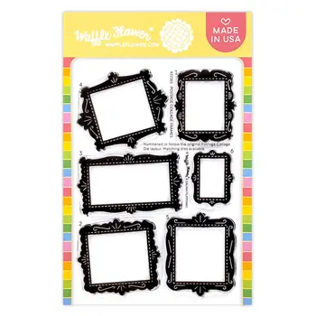 WAFFLE FLOWER WAFFLE FLOWER POSTAGE COLLAGE FRAMES CLEAR STAMP SET