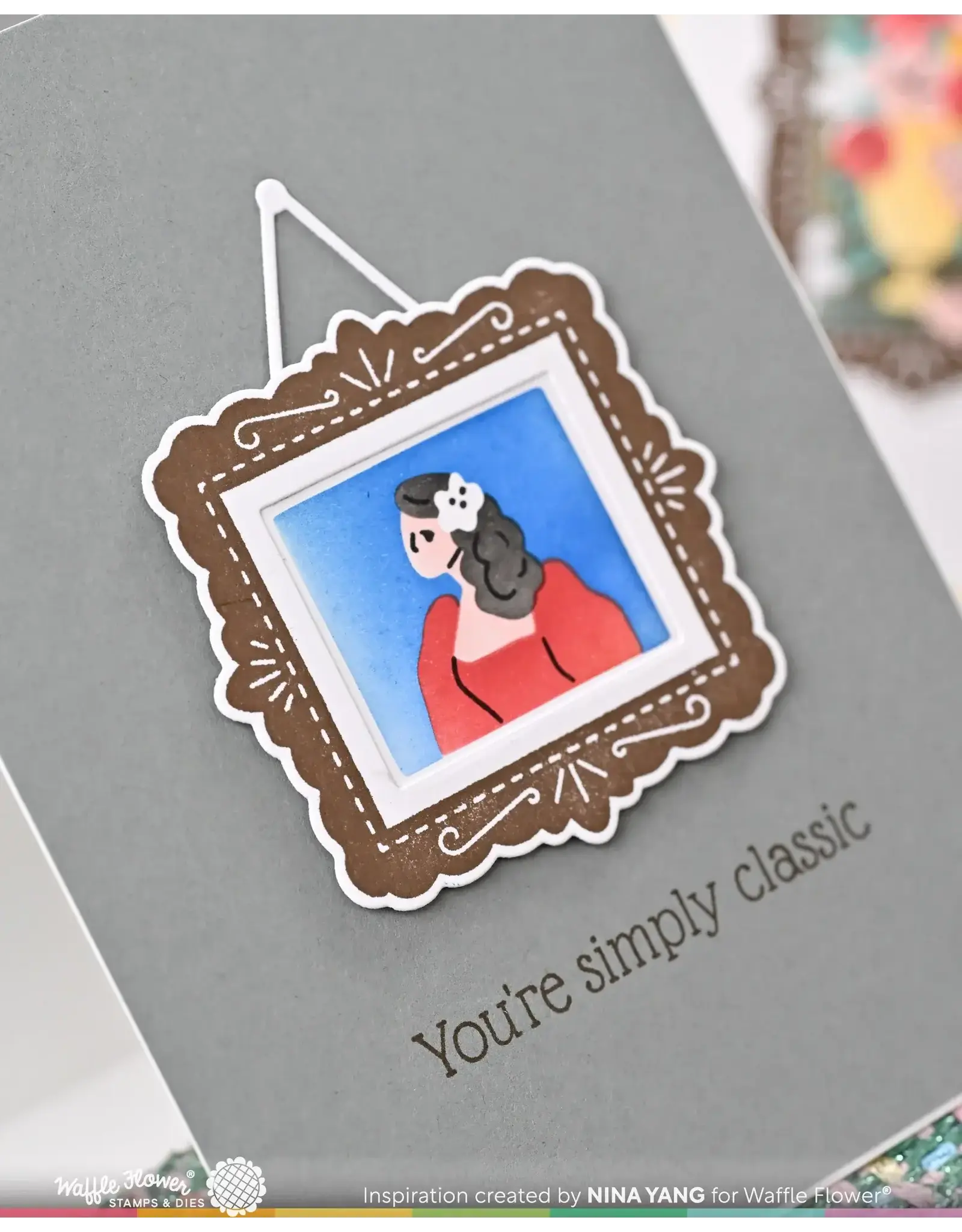 WAFFLE FLOWER WAFFLE FLOWER POSTAGE COLLAGE FRAMES CLEAR STAMP SET