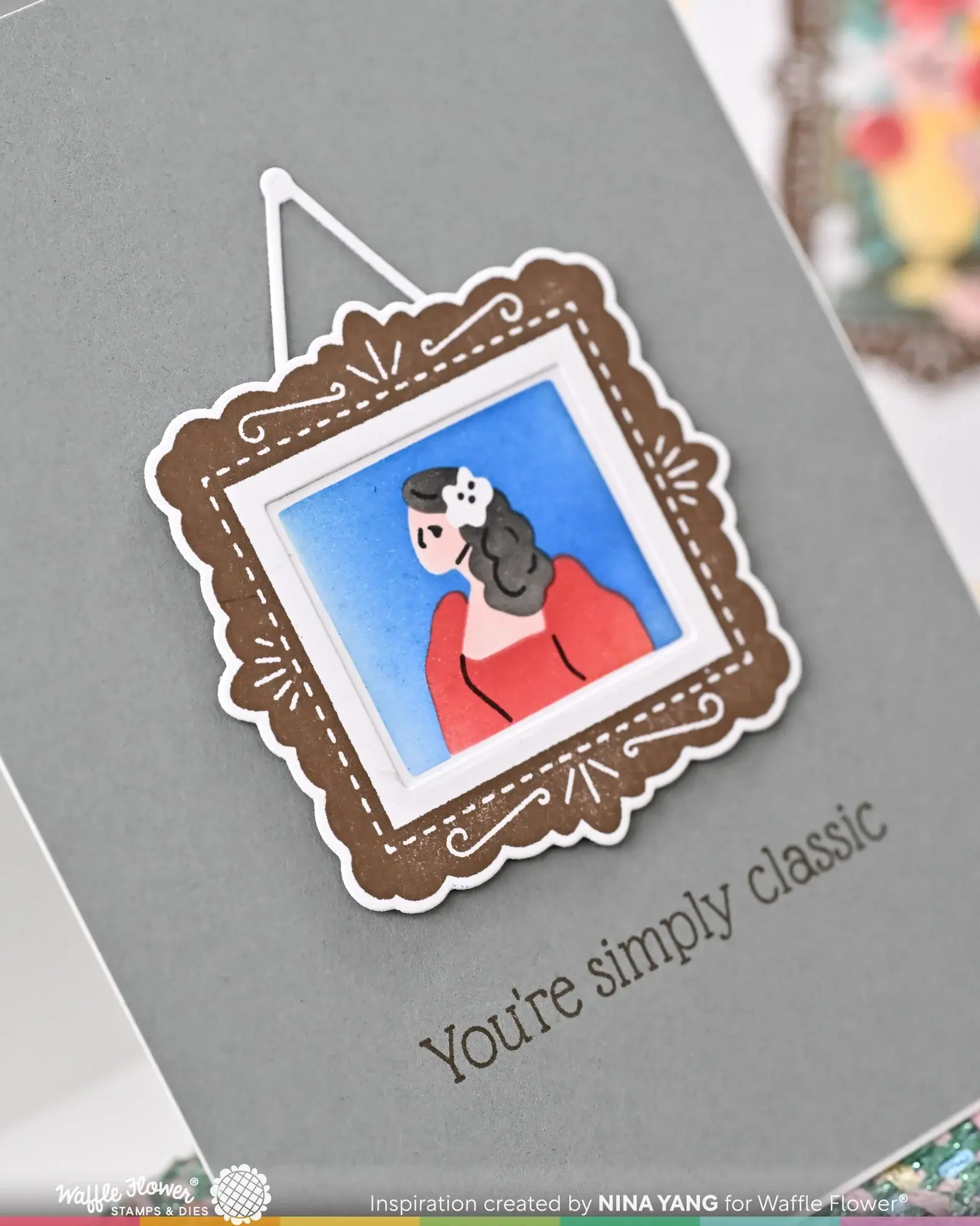 WAFFLE FLOWER WAFFLE FLOWER POSTAGE COLLAGE FRAMES CLEAR STAMP SET