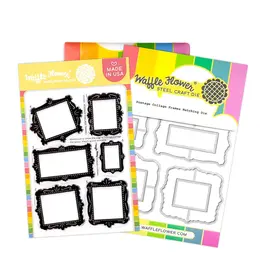 WAFFLE FLOWER WAFFLE FLOWER POSTAGE COLLAGE FRAMES CLEAR STAMP SET AND DIE COMBO