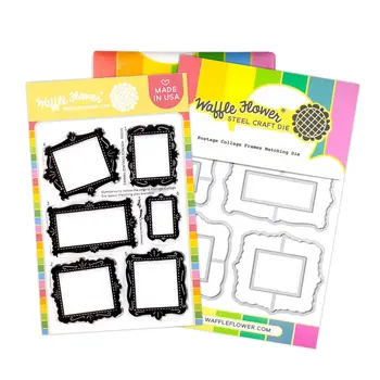 WAFFLE FLOWER WAFFLE FLOWER POSTAGE COLLAGE FRAMES CLEAR STAMP SET AND DIE COMBO
