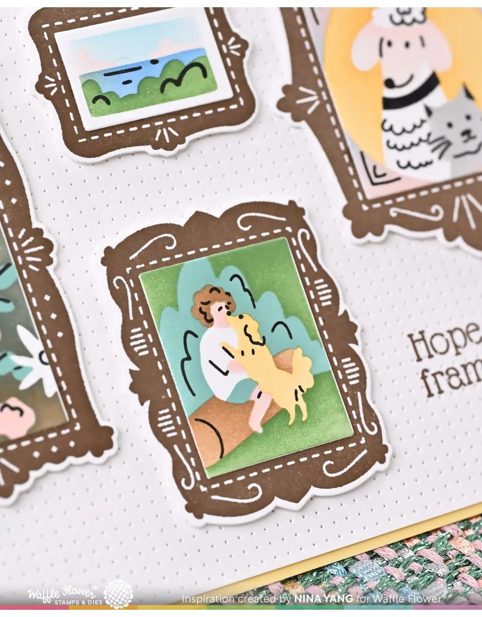 WAFFLE FLOWER WAFFLE FLOWER POSTAGE COLLAGE FRAMES CLEAR STAMP SET AND DIE COMBO