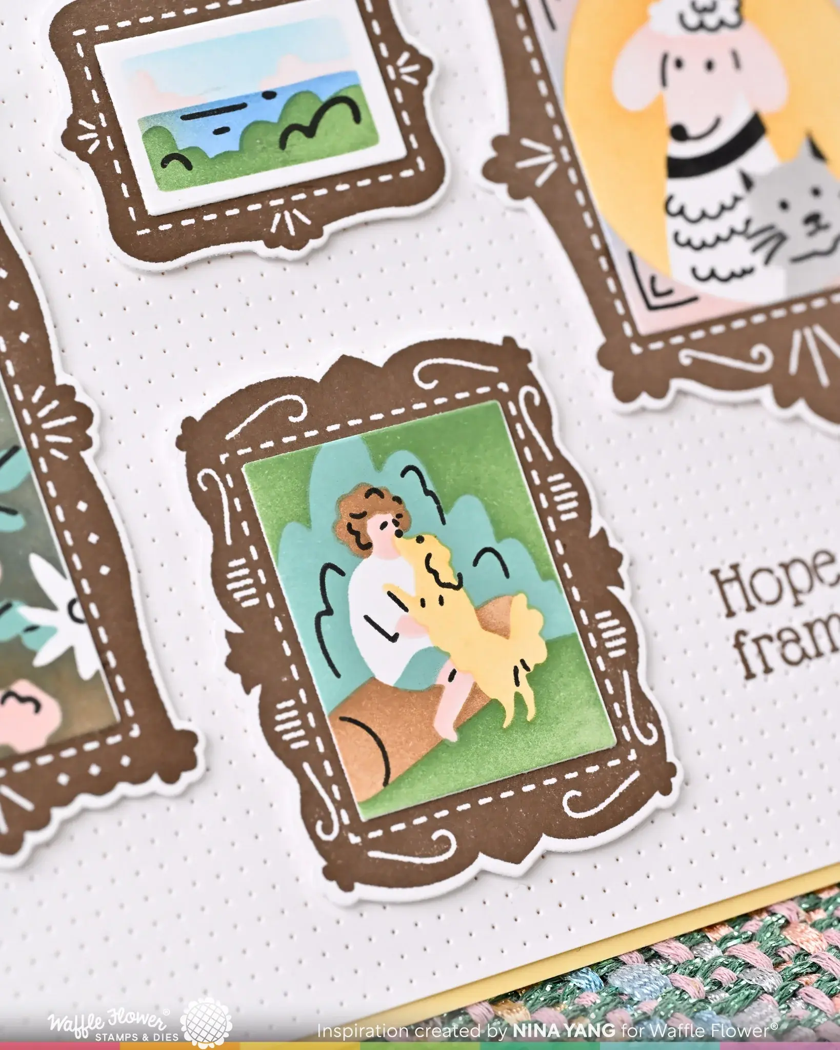 WAFFLE FLOWER WAFFLE FLOWER POSTAGE COLLAGE FRAMES CLEAR STAMP SET AND DIE COMBO