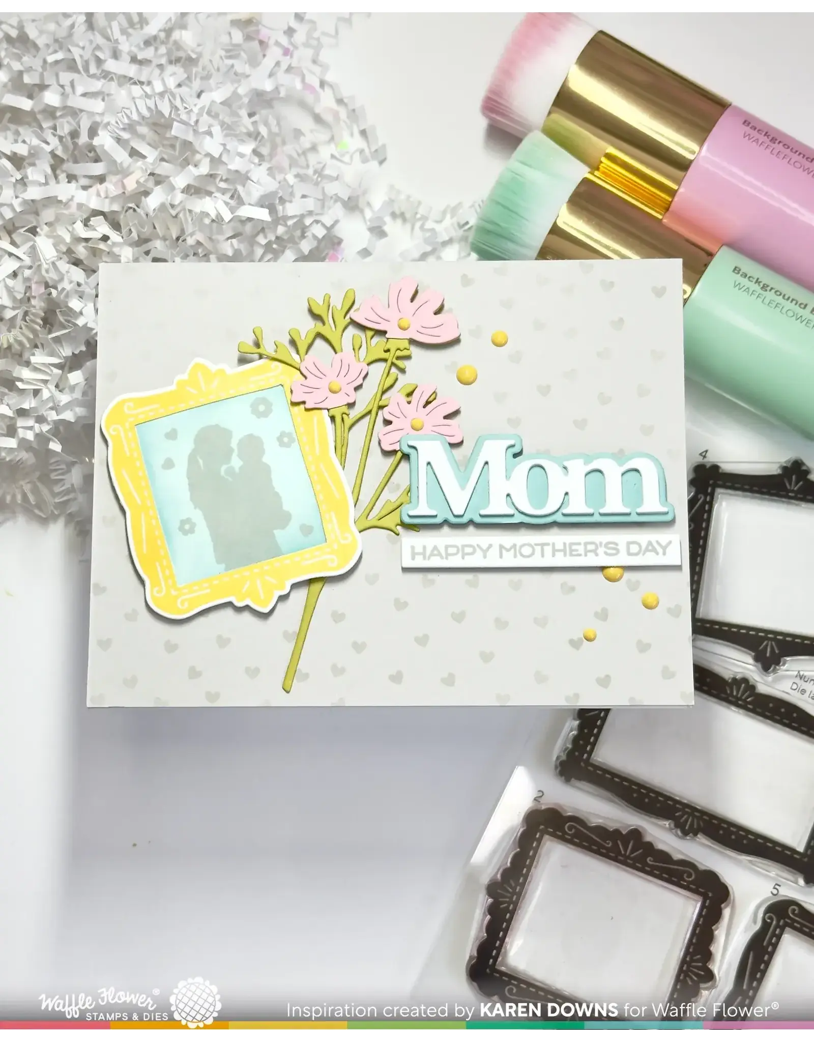 WAFFLE FLOWER WAFFLE FLOWER POSTAGE COLLAGE FRAMES CLEAR STAMP SET AND DIE COMBO