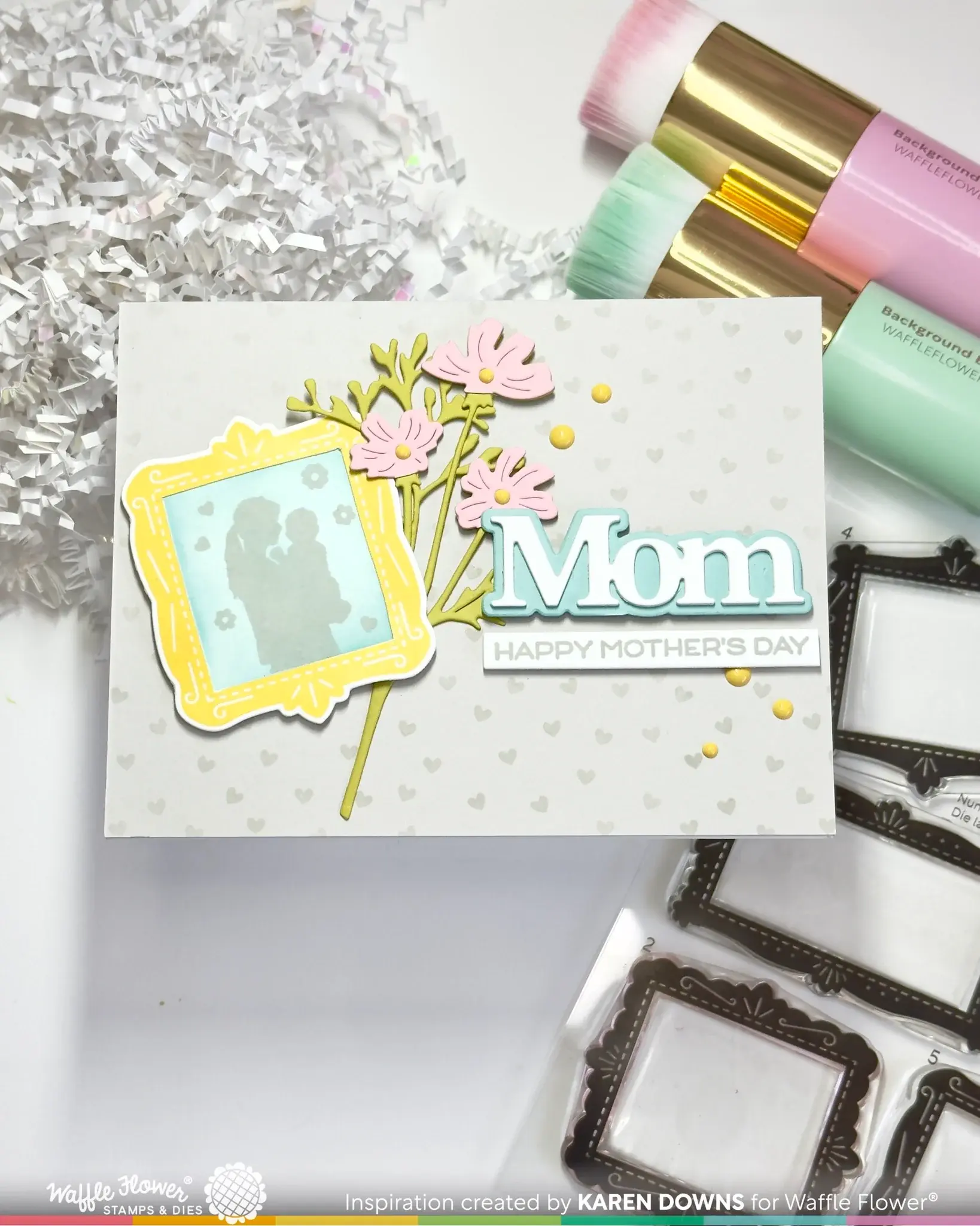 WAFFLE FLOWER WAFFLE FLOWER POSTAGE COLLAGE FRAMES CLEAR STAMP SET AND DIE COMBO